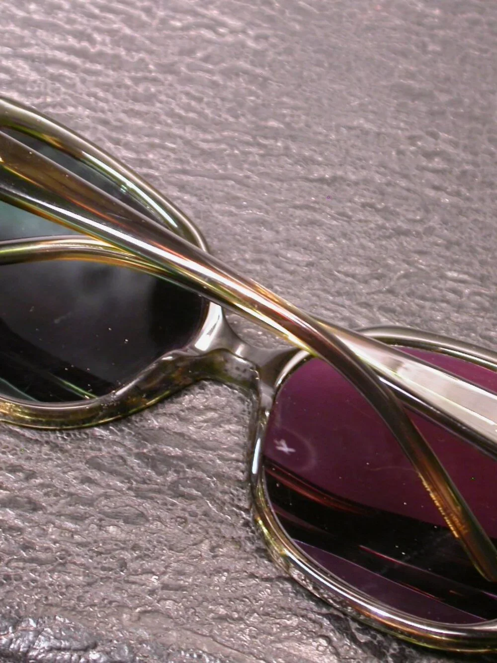 Tom Davies Green Tortoise Stripe Round Classic Sunglasses FRAME ONLY